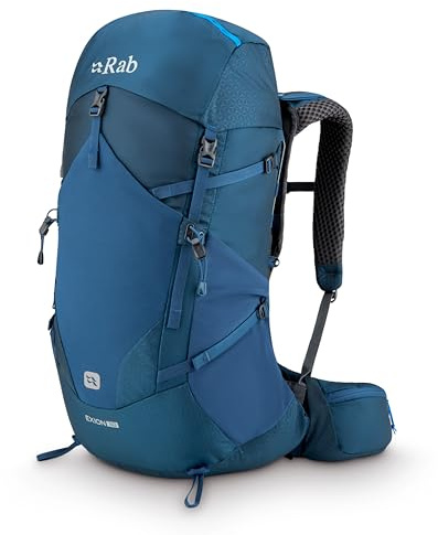 Rab Exion Rucksack - Bequemer Tagesrucksack zum Wandern, Trekking & Backpacking, Tempest Blau, 38-Liter (Back Length - Medium/Large), Modern