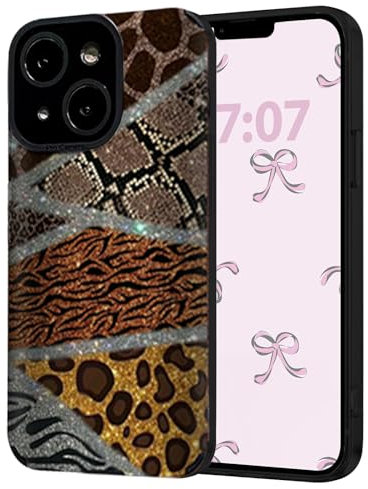 Fzrdohu Compatible with iPhone 13 Case,Soft Silicone Cute Leopard Print Phone Case,Bumper & Shockproof Women Girls Phone Protective Case for iPhone 13 (6.1 Inch)