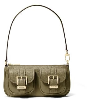 Michael Kors Women Sm Conv Pouchette Hand Bag, Safari Green