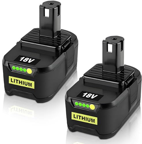 2 Stück 8000mAh Ersatzakku für Ryobi Akku 18V P108 Li-ion Ersatzakku für Ryobi Akku P104 P105 P107 RB18L50 RB18L40 BPL18151 BPL1820 RB18L25 BPL-1820G Werkzeugen mit LED-Anzeige (2pack-1)