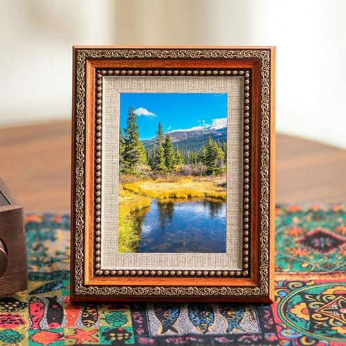 Epinki Fotorahmen 10x15cm, Zertifikatsrahmen Horizontal & Vertikal, Rechteck Bilderrahmen aufstellen Benutzt Harz, Rot