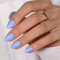 KQueenest Light Blue Press on Nails Short Oval, Short False Nails with Glue, Opaque Solid Sky Blue Fake Nails Press ons, Reusable Soft Gel Stick on Nail for Women Finger Decoration, 24 Pcs