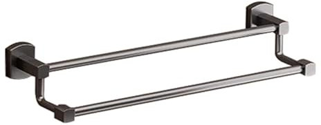 HZEPDVT Porte-Serviettes de Salle de Bain Tout en cuivre, Barre Simple, sans Perforation, plaqué à l'eau, Gris Pistolet brossé, Porte-Serviettes Simple et Double(80cm,Double Layer)
