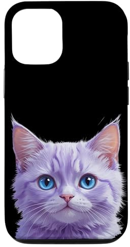 Lila Kätzchen Katzengesicht Katzen Hülle für iPhone 12/12 Pro