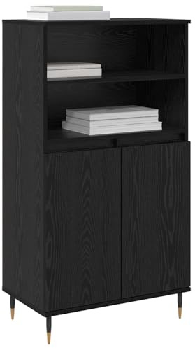 vidaXL Hochboard Schwarz 60 x 36 x 110 cm Holzwerkstoff