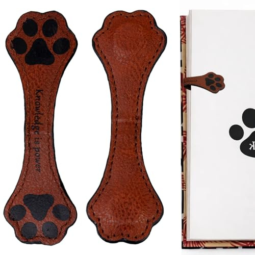 Magnetisches Lesezeichen Personalisiert, 2 Stück, Lesezeichen Leder im Retro-Design, Mit Pfotenabdruck, Niedliche, personalisierte magnetische, Sorgfältig entworfen als Leseaccessoire