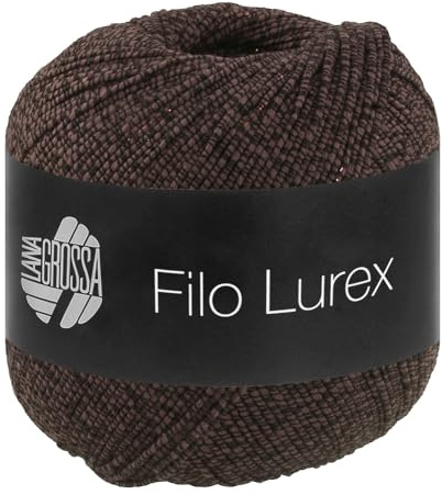 LANA GROSSA Filo Lurex | Edles, fest verzwirntes Baumwollgarn mit dezentem Lurexschimmer | Handstrickgarn aus 94% Baumwolle und 6% Polyester | 50g Wolle, Stricken & Häkeln | 145m FB 16