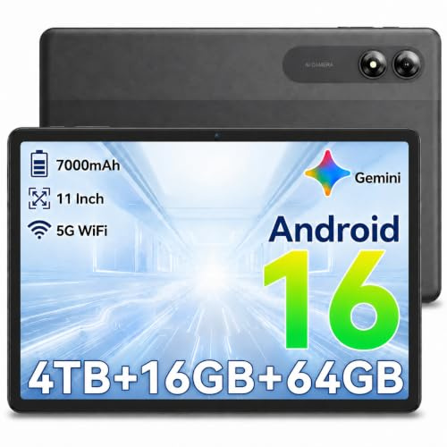 TABWEE T30 Android 16 Tablet, 11 inch Tablet with 4 Years Warranty 1 | 16GB RAM 64GB ROM(4TB TF Expand), WiFi, 7000mAh, Dual Speakers Pad PC Tablets, GPS, OTG, for Family and Business Bulk Buying
