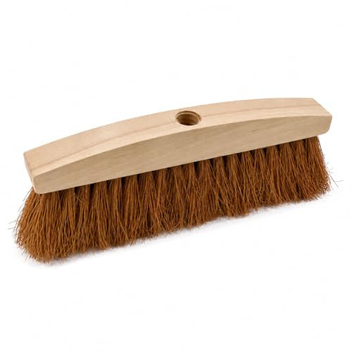 MAKA Spazzola per Forno Pizza, Fibra di Cocco Naturale, Base in Legno di Faggio, per Pietra Refrattaria e Griglie, Senza Manico, 27x11x4 cm (A)