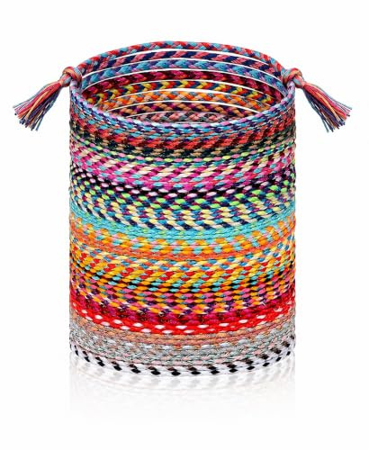 BTACGWP Braccialetti Amicizia Intrecciati, 30 Pezzi Misura Regolabile, Corde Resistenti con Chiusura Antisganciamento, Tessuto Morbido per Avventure Outdoor e Regali