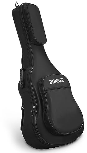 Donner 40/41 Inch Acoustic Guitar Gig Bag, 0.4in Padded 600D Nylon, Black