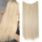 Hair Extensions Geheimes Stirnband Einfach unsichtbar Crown Wire im Haarverlängerung Haarteil für Frauen 50cm Glatt Aschblond Mix Bleichblond