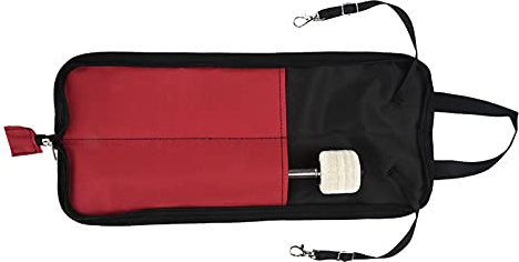 Alomejor Drum Stick Tasche Trommelstockhalter Drum Stick Aufbewahrungstasche Drumstick Case mit Griff(rot)