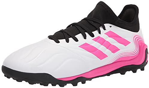 adidas Men's Copa Sense.3 Turf Soccer Shoe, White/Black/Shock Pink, 7.5