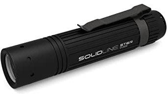 Solidline ST6R, super helle LED Taschenlampe, fokussierbar, 800 Lumen, 200m Leuchtweite, 8h Leuchtdauer, fokussierbar, inkl. 1 Akkusatz, Taschenclip, USB Kabel