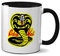 Taza Cobra Kai – Fighting Karate TV Show 80's Film Gift Gift Gift Birthday Christmas Tea Coffee Cup Ceramic Handle Idea Heavy Duty Handle Dishwasher and Microwave Safe (Black Handle)