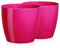 Tymar Pot de Fleurs, Pot de Plantes en Plastique, Lot de 2, Forme Ronde, Cache-Pot (Fuchsia, ø 18 cm)