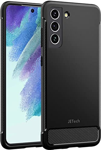 JETech Ultra Sottile Cover per Samsung Galaxy S21 FE 5G 6,4 Pollici, Magro Cellulare Custodia con Assorbimento Degli Urti e Progettare in Fibra di Carbonio (Nero)
