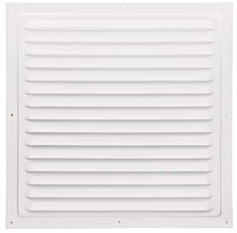 Griglia di ventilazione in metallo, 30 x 30 cm, per interni ed esterni, montaggio con protezione dagli insetti, robusta, resistente alle intemperie (30 x 30, colore bianco)