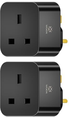 WOOX Smart Plug with Energy Monitoring,13A Smart WiFi Plug Compatible with Alexa & Google,Wifi Plug with Voice Remote Control and Timer Function,2.4Ghz WiFi ONLY,No Hub(2 packs)
