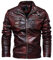 Naxxramas Giacca in Pelle da Uomo Giacca Tuta da Moto Giacca per il Tempo Libero all'aperto Giubbotto Classico Moda Giacca (Rosso,S)