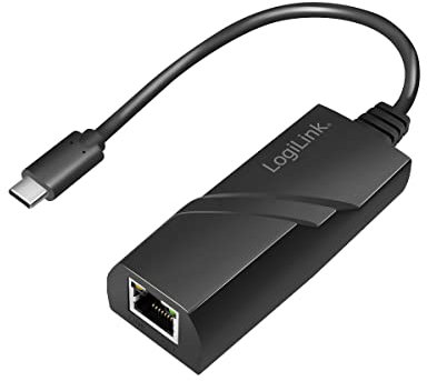 LogiLink USB-C (USB 3.2 Gen 1) auf Gigabit (RJ45) Adapter bis zu 5Gbit/s, Energiesparfunktion