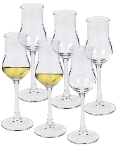SECEN LONDON Set of 6, 3.2 oz, Crystal Glass Stemware Collection Fruit Brandy/Grappa Cocktail Spirits Glass, Dinner Drinks, Italian Tulip Shape, Tasting Glasses, Perfect For Nosing and Sipping