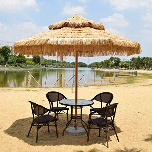 BEdaw Strandschirm Sonnenschirm Outdoor Hawaiian Sonnenschirm UV-Schutz und Wassersimulation Stroh