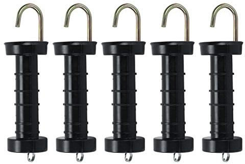 Mutiwill 5Pcs Door Handle Heavy Duty Electric Fence Arch Hook Gate Handle + Spring Inside Insulator