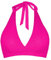 YUGHGH Haut de bikini pour femme - Haut de maillot de bain à lacets pour femme - Haut de bikini push-up à col en V - Haut de bain torsadé sur le devant - Haut de bain grande taille, rose vif, XXL