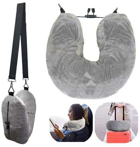 Geaanen Neck Pillow,Nackenkissen BefüLlbar,Nackenkissen Zum BefüLlen,BefüLlbares Nackenkissen,Reisekissen,Multifunktionales Nackenkissen Bezug FüR Reisen Mit Dem Auto Oder Flug Kein FüLlstoff