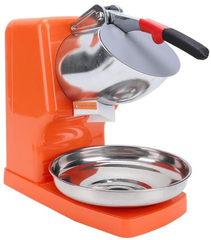 Depisuta Picadora de Hielo eléctrica de 500W, máquina Profesional de Doble Cono de Nieve de Acero Inoxidable ABS Máquina Multiusos de Hielo raspado con Cubierta antisalpicaduras (Enchufe