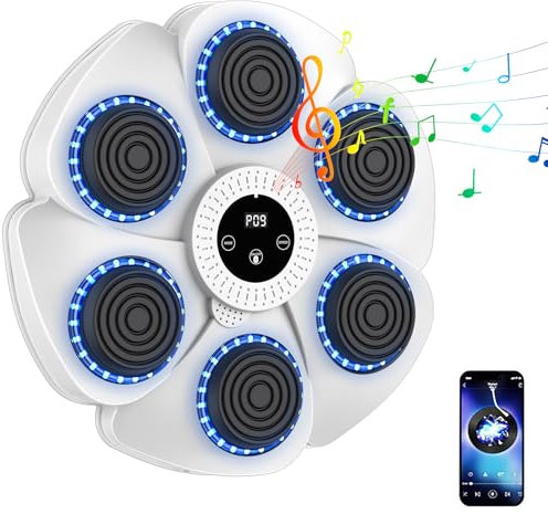 Musik-Boxmaschine, 2024 Neue Smart Bluetooth-Musik-Boxmaschine Ohne Handschuhen, Wandmontierte Boxmaschine, 9 Geschwindigkeitsmodi und Zählmodus für Erwachsenen und Kindern (Weiß+Ohne Handschuhen)