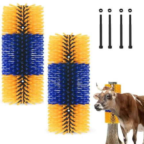 TOOSOAR 2 Piezas Cepillo Rascador Caballo,Medio Cepillo Redondo Rascador,con 4 Tornillos 4 Pernos,para Vaca,Oveja,Caballo y Otros Animales Rascadores de Espalda