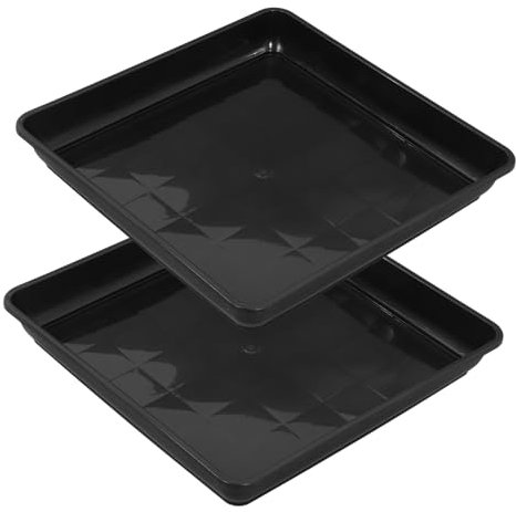 BEBEMOKO Platillo para Plantas Cuadrado Bandeja De Plástico para Macetas 2 Piezas Material PP Multicolor 400 Y para Macetas