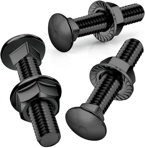 SWTYExt Coach Bolts M5x40mm 304 Stainless Steel 25Pcs Carriage Bolts Black