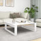 WKIEQACO Table basse blanche 100 x 100 x 35 cm en bois d'ingénierie tables d'appoint tables basses