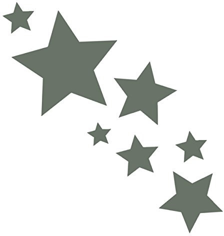 tjapalo® 8 Stück Sterne Aufkleber selbstklebende Sterne Sticker Fenster Weihnachtsdekoration Wandtattoo Kinder Autoaufkleber dunkel grau graue Sterne