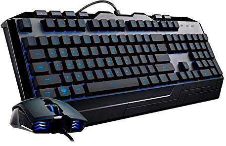 Cooler Master Devastator 3 Combo Mouse e Tastiera Gaming - Switch a Membrana con Retroilluminazione LED a 7 Colori, Tasti Multimediali Dedicati e Poggiapolsi - Mouse da Gaming MM110 - Layout QWERTY US