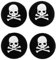 Carcasa de silicona para mandos de juego PS4, Xbox One, PS3, Xbox 360, PS2, 4 calaveras, color blanco