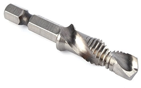 Akozon Bohr und Gewindebohrer-Bit, M10 HSS 1/4 Sechskantschaftbohrer und Gewindebohrer Kegelbohrer-Elektrowerkzeug-Teil, Gewindebohrer-Bit-Satz Bohrer-Gewindebohrer-Bit