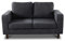 Sofa Kera 2-Sitzer - Velours Stoff, Holzfüße, Couch 2-er, Loungesofa, Sofagarnitur, Büro, Wohnzimmer (Dunkelgrau (Cosmic 97))