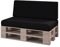 sunnypillow Palettenkissen mit abnehmbarem Bezug Kaltschaum Palettenauflage Palettenpolster Palettensofa Sitzkissen Rückenlehne Indoor Outdoor 2er Set 120 x 80 Schwarz