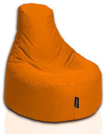 BuBiBag Gamer Sitzsack, Lounge Sessel, Gaming Sitzsäcke, Indoor & Outdoor Kissen für Kinder und Erwachsene (Orange;Ø:80cm)