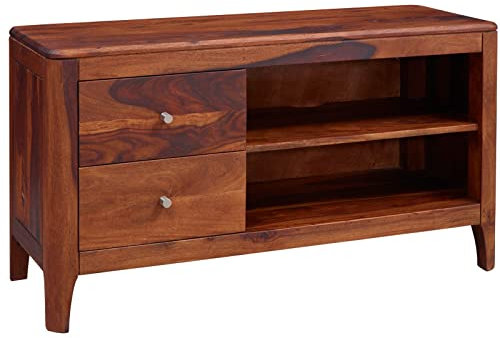 MASSIVMOEBEL24.DE Brooklyn #15 Mobile TV in Legno di sheesham - Oliato/Noce 110x40x60