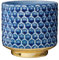 Bloomingville Blumentopf Home Retro Übertopf Vintage Pflanztopf für Zimmerplanzen, Sukkulenten S (10 cm ø) Öffnung: 9 cm ø, blau, Keramik