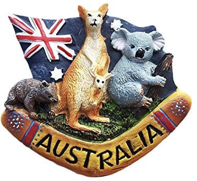 Australia Wild Animals 3D Refrigerator Magnet Souvenirs Handmade Resin Magnetic Stickers Home Kitchen Decoration,Australia Fridge Magnet Collection Gift