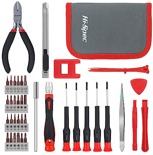 Hi-Spec Kit de Tournevis de Précision 38 Pièces, Trousse d'Outils de Réparation d'Électronique pour Téléphones, Tablettes et Bricolage, avec Pinces et Étui