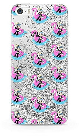 Original Disney Mickey and Minnie TPU Case for iPhone 5, iPhone 5S, iPhone SE, Liquid Silicone Cover, Flexible and Slim, Protective for Screen, Shockproof and Anti-Scratch Phone Case