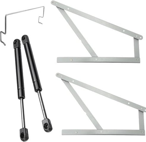 KIT COMPLETO Sollevamento Letto per LETTO CONTENITORE. Trapezi + Pistoni a Gas + Ferma Materasso. (Letto Matrimoniale - Fuorimisura)